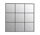 Grid Wall Mirror With Black Finish Frame