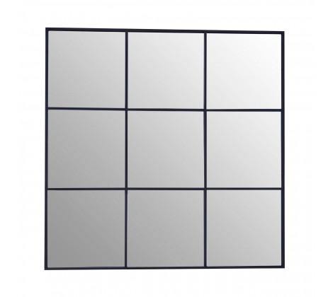 Grid Wall Mirror With Black Finish Frame