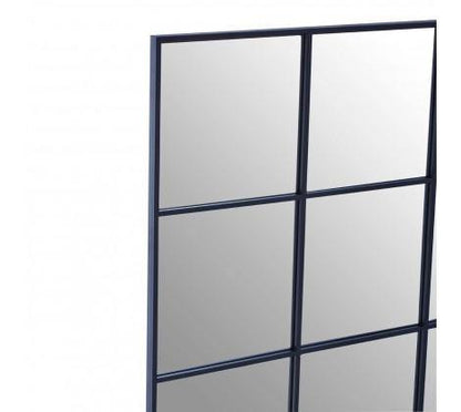 Grid Wall Mirror With Black Finish Frame
