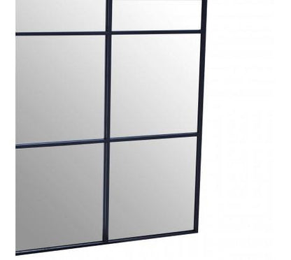 Grid Wall Mirror With Black Finish Frame