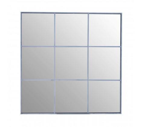 Grid Wall Mirror With Silver Finish Frame