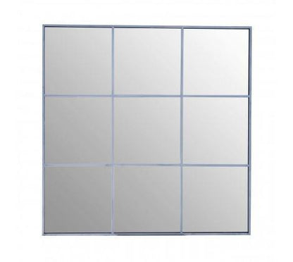 Grid Wall Mirror With Silver Finish Frame