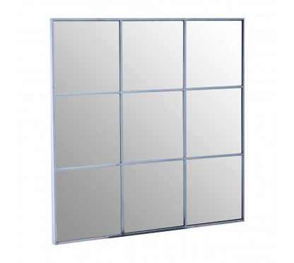 Grid Wall Mirror With Silver Finish Frame