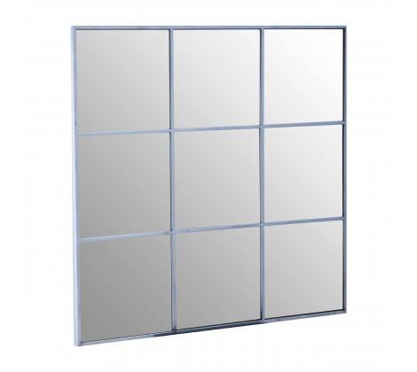 Grid Wall Mirror With Silver Finish Frame