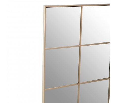 Grid Wall Mirror With Gold Finish Frame