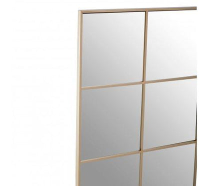 Grid Wall Mirror With Gold Finish Frame