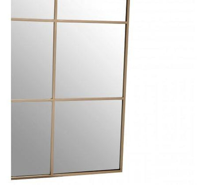 Grid Wall Mirror With Gold Finish Frame