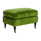 Plush Velvet Footstool - Green