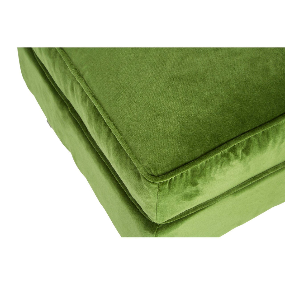 Plush Velvet Footstool - Green