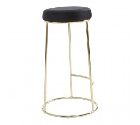 Black Velvet Tall Bar Stool