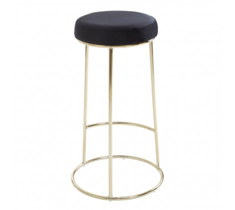 Black Velvet Tall Bar Stool