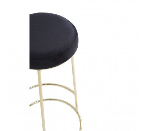 Black Velvet Tall Bar Stool