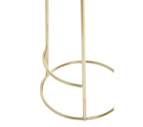 Green Velvet and Gold Tall Bar Stool