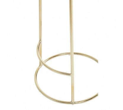 Green Velvet and Gold Tall Bar Stool