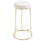 Cream Velvet and Gold Tall Bar Stool