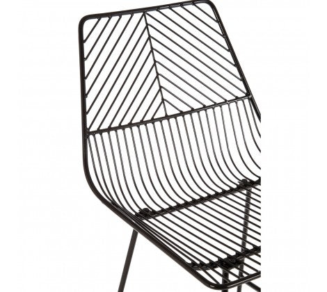 Black Metal Wire Tapered Wire Chair