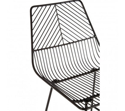 Black Metal Wire Tapered Wire Chair