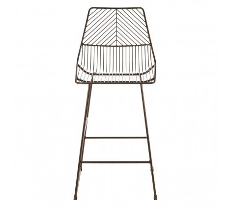 Bronze Metal Wire Tapered Bar Chair