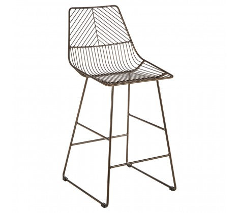 Bronze Metal Wire Tapered Bar Chair