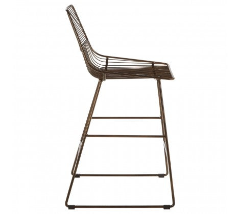 Bronze Metal Wire Tapered Bar Chair