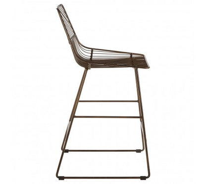 Bronze Metal Wire Tapered Bar Chair