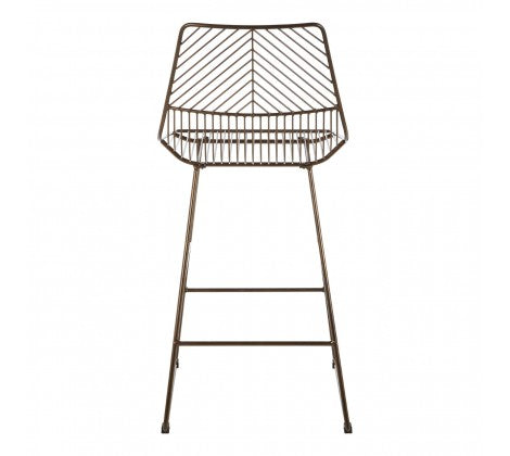 Bronze Metal Wire Tapered Bar Chair