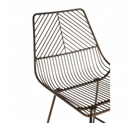 Bronze Metal Wire Tapered Bar Chair
