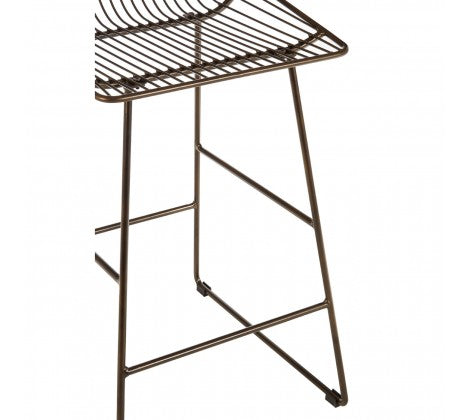 Bronze Metal Wire Tapered Bar Chair