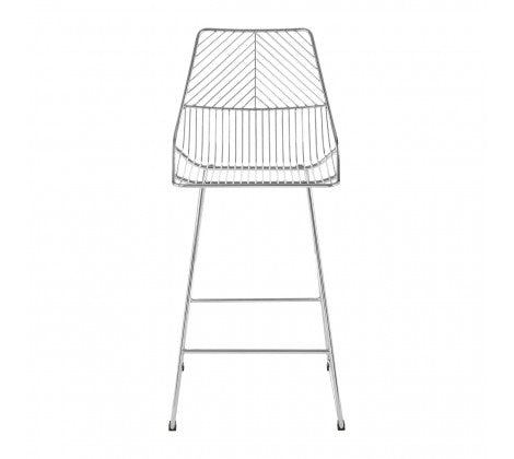Chrome Metal Wire Tapered Bar Chair