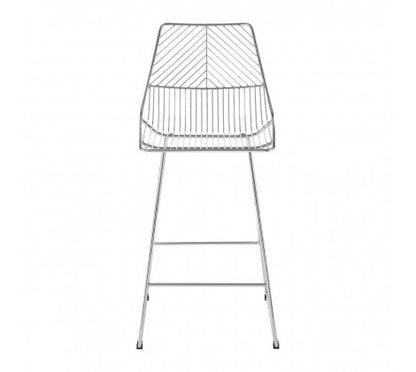 Chrome Metal Wire Tapered Bar Chair