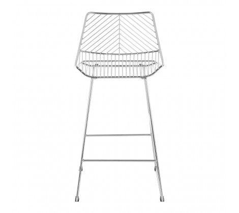 Chrome Metal Wire Tapered Bar Chair