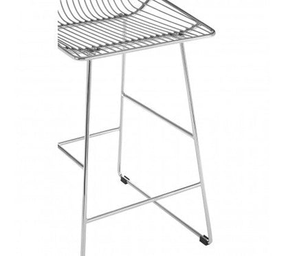 Chrome Metal Wire Tapered Bar Chair