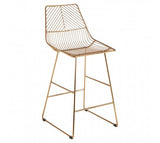 Gold Metal Wire Tapered Bar Chair