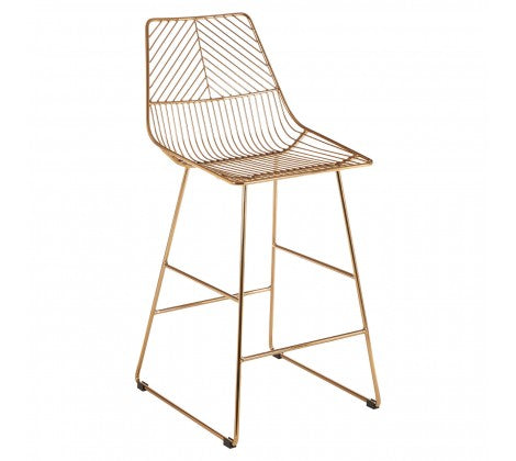 Gold Metal Wire Tapered Bar Chair