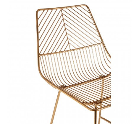 Gold Metal Wire Tapered Bar Chair