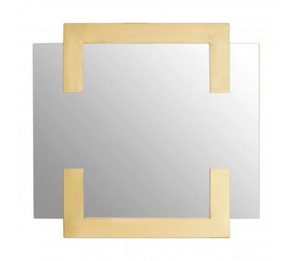 Modern Wall Mirror with Gold Trim