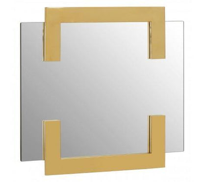 Modern Wall Mirror with Gold Trim