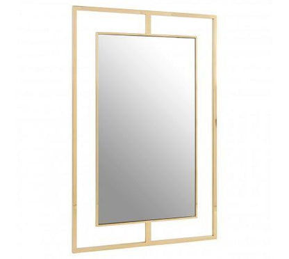 Modern Wall Mirror with Gold Trim