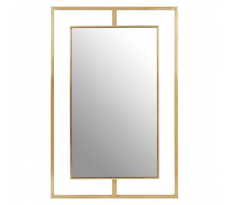 Modern Wall Mirror with Gold Trim