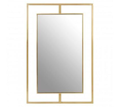 Modern Wall Mirror with Gold Trim