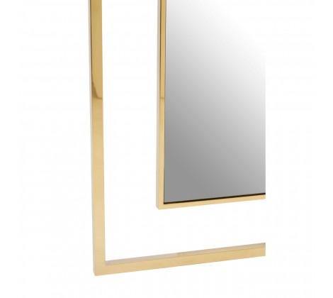 Modern Wall Mirror with Gold Trim