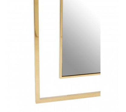 Modern Wall Mirror with Gold Trim