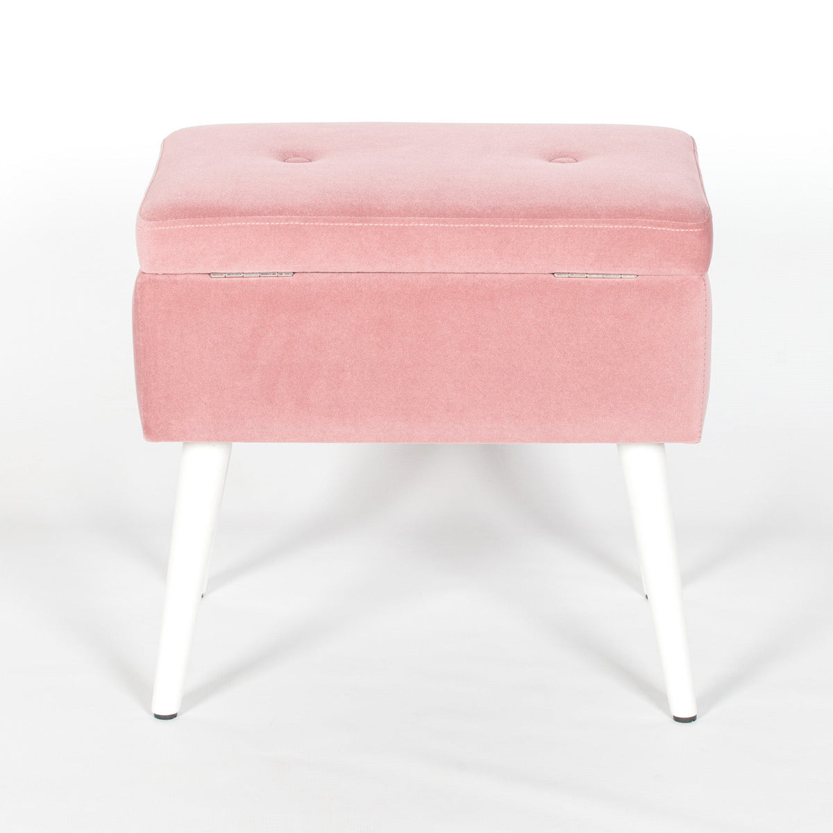 Chic Pink Suitcase Stool with White Legs